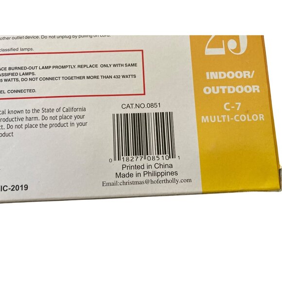 Hoferts Christmas Light Set 25Ft C7 Colored Holiday String - Picture 4 of 7